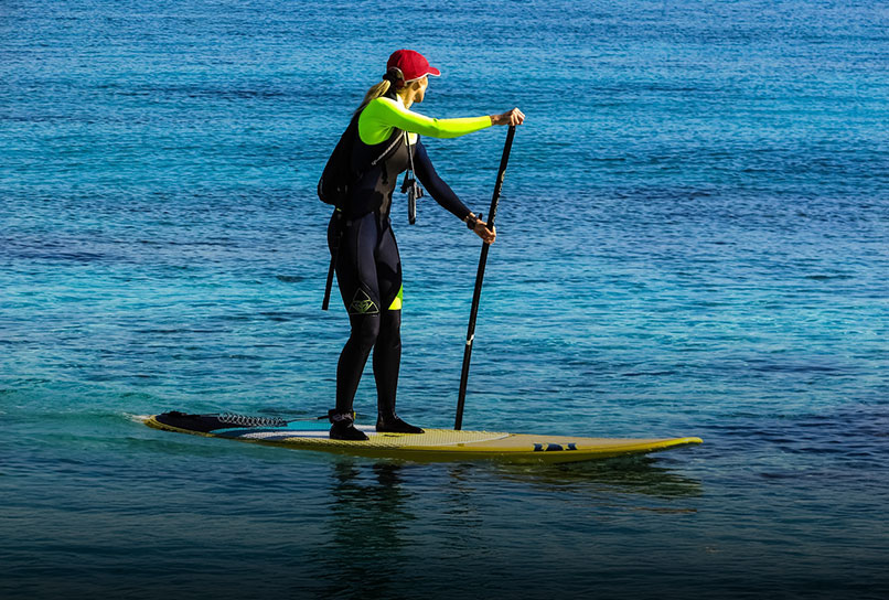 paddleboarding
