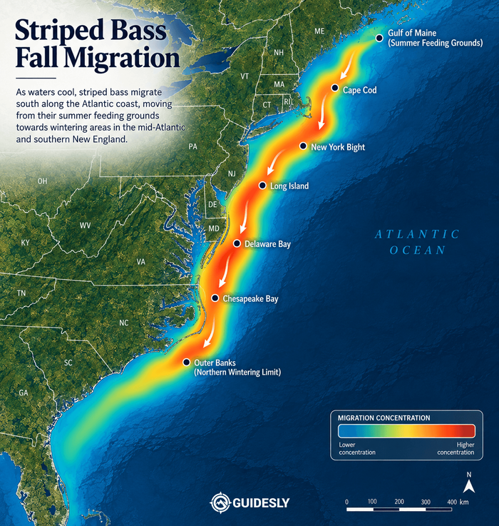Striped Bass Migration in Fall