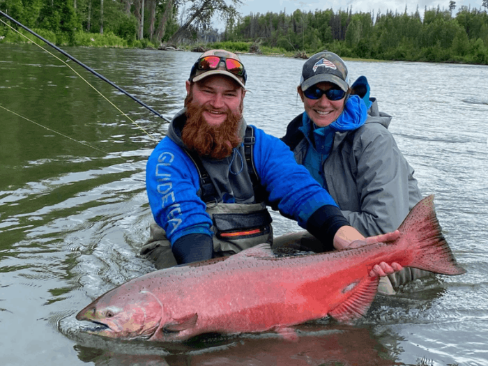 angler caught a big red trout