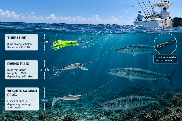 Matching the Lure's Depth to barracuda