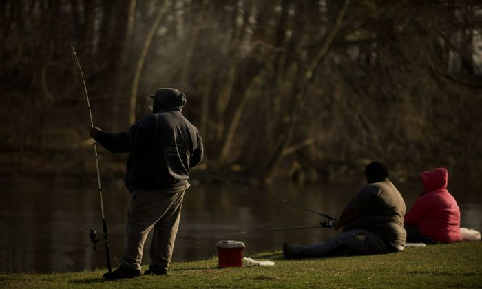 anglers, lake, fishing, fishing rod