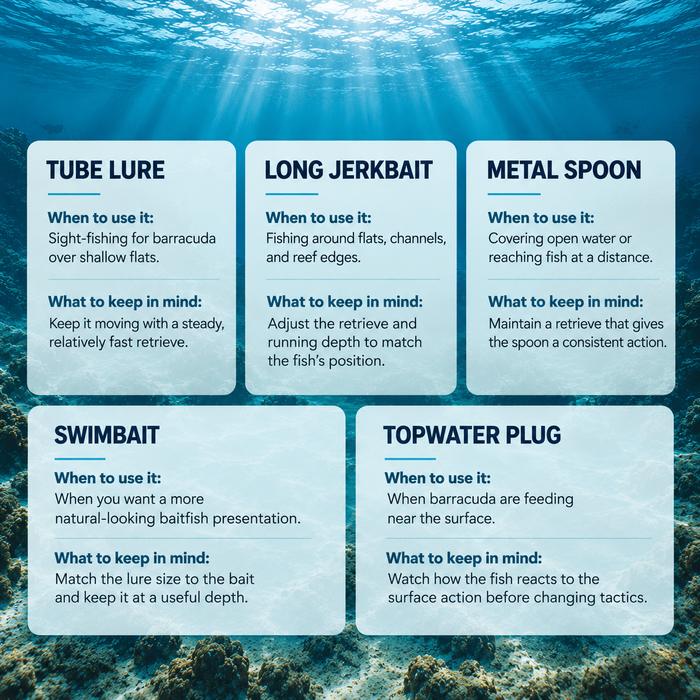 Lures for catching Barracuda