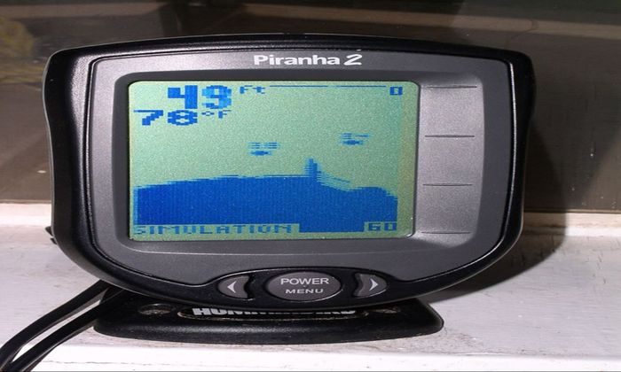 black electronic fishfinder