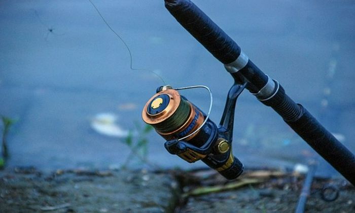 fishing rod with fly line