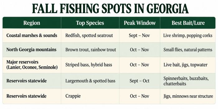 Fall Fishing Spots in Georgia
