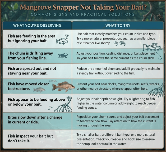 Reasons why Mangrove Snapper Aren't taking your bait