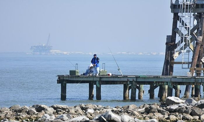 recreational fishing near oil well