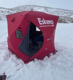 Ice fishing gear ready to go