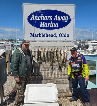 Fresh catch displayed at Lake Erie marina!