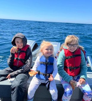 Fun family day on calm Tillamook water.