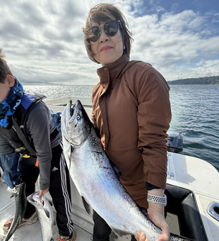 Reeling in a huge catch at Discovery Harbour Marina!