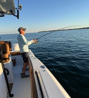 Setting to catch a monster striper - Wells, Maine.