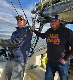 Great day jigging and trolling at East Harbor State Park Marina with cloudy afternoon conditions.
