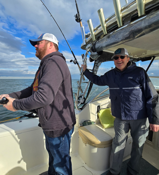 Great day on the water using jigging and trolling techniques. Cloudy afternoon conditions perfect for fishing.