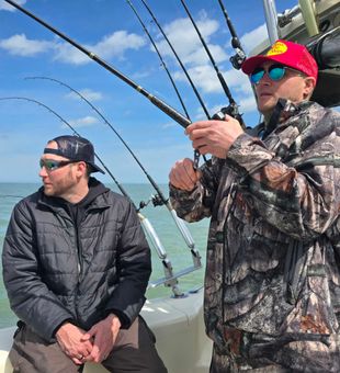 Charter fishing action on Lake Erie near Marblehead!