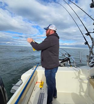 Great day jigging and trolling on the lake. Cloudy afternoon made for perfect fishing conditions.