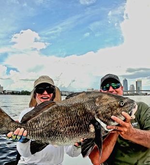 Trophy black drum landed in Jacksonville FL waters!