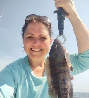 Strong Black Drum catch offshore