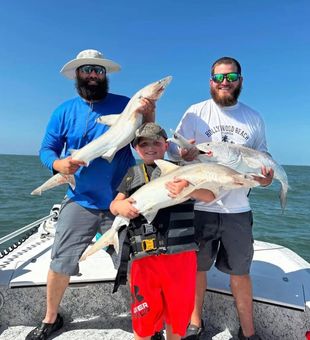 First cast, first catch in Galveston.