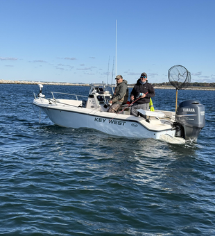Great setup for deep sea trolling in Narragansett - exciting adventure ahead with clearing afternoon weather!