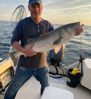 Rod bent, Striper landed.