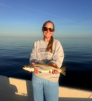 Beautiful Steinhatchee speckled trout caught on light tackle!