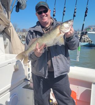 Thrilled with the big walleye catch!