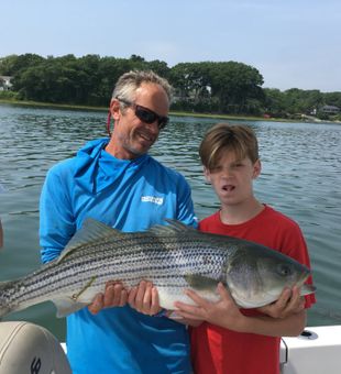 Fun fishing day with kids in Freeport, Maine