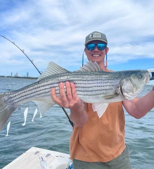 Beautiful Hingham striped bass caught on charter!