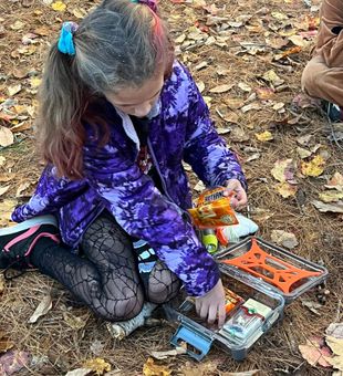Focused camp activity.