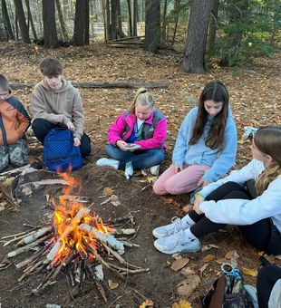 Relaxing campfire moment.