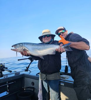 Trophy Chinook Salmon Catch Charter Fishing Success