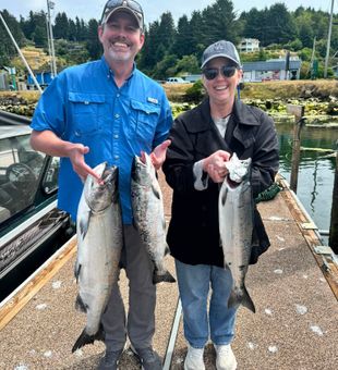 Chinook and Coho salmon success at Winchester Bay!