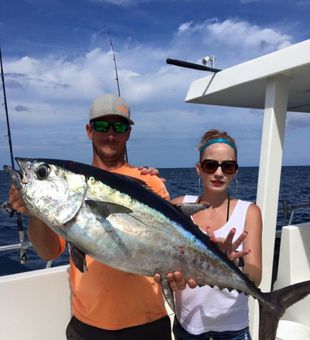 Hooked on the thrill of landing a blackfin tuna!