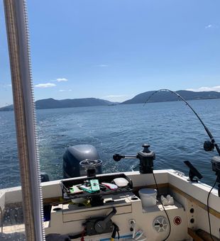 Waiting for the tug that tells a tale.