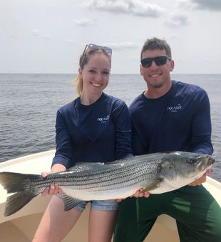 Beautiful Newburyport striped bass making memories on the water!