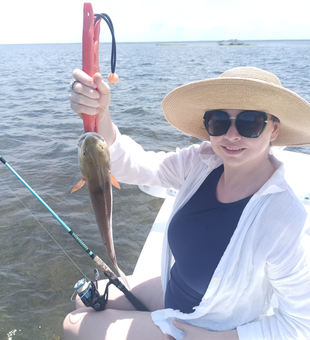 Blue Catfish hooked on a perfect day in Weeki Wachee!