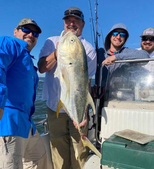 Galveston fishing charter lands huge jack crevalle
