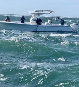 Active inshore fishing on a Blue Point NY fishing charter