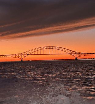 Vibrant sunset run on a Blue Point NY fishing charter