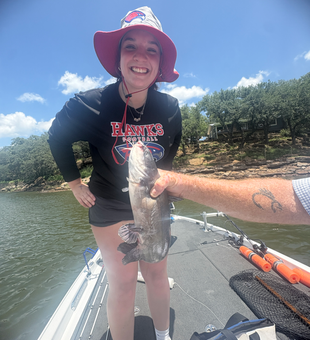 Reeling in the blue whiskers at Buchanan Dam!