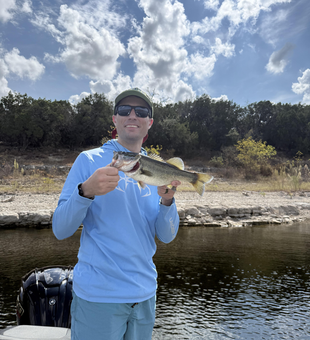 Nice largemouth bass using heavy tackle at the lake today!