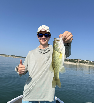Reeling in a beauty on a rainy day at Buchanan Dam!