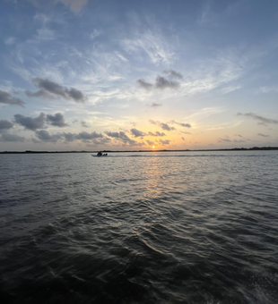 Perfect evening on Matagorda Bay waters.
