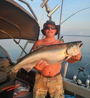 Sunset over Lake Erie makes every cast worthwhile.