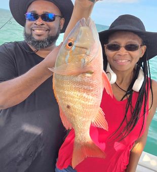 Big Snapper on the boat.