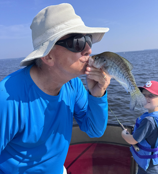 Light tackle magic lands a beautiful white crappie in Sabine Parish!
