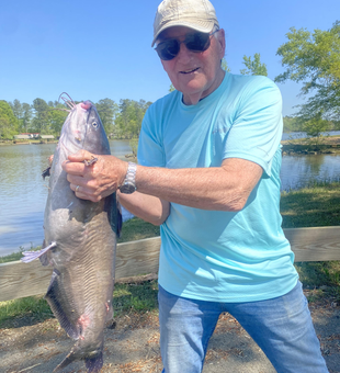 Caught a big one by the river!