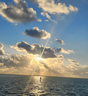 Perfect fishing conditions with stunning skies over Islamorada waters.