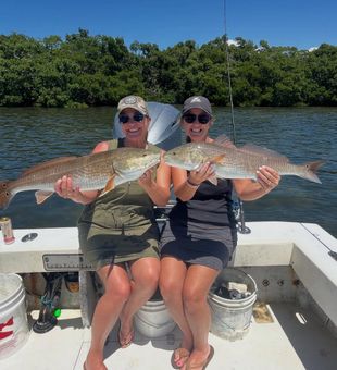 Double redfish success in Holmes Beach waters!